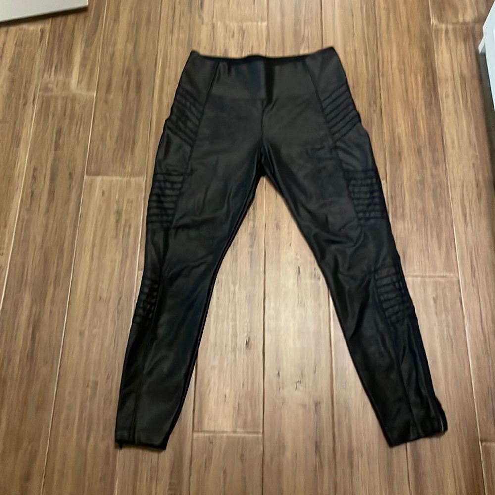 Athleta-Delaney Gleam Moto leggings-medium petite